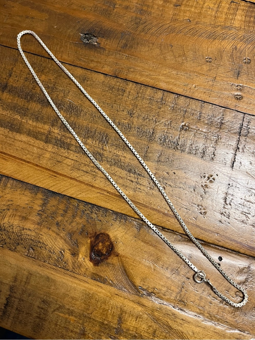 Vintage 925 Sterling Silver Box Chain BY Long 7.5g Classic Necklace Signed - Picture 2 of 7